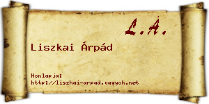 Liszkai Árpád névjegykártya