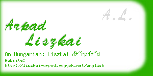 arpad liszkai business card